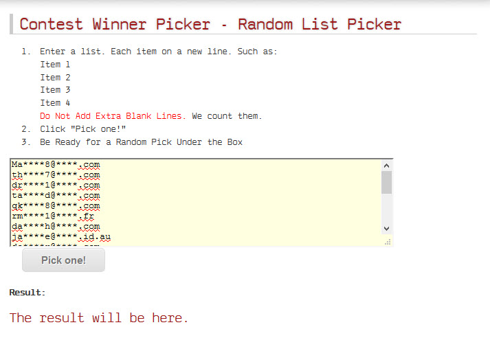 getting ready to draw a winner