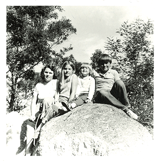 Mum and we kids at the You Yangs before bipolar